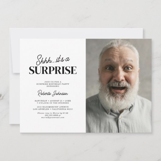 Adult Surprise Verjaardagsfeestfoto Kaart (Voorkant)