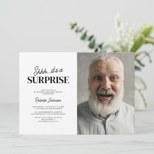 Adult Surprise Verjaardagsfeestfoto Kaart (Staand voorkant)