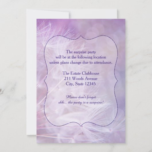 Adult Surprise verjaardagsfeestje foto uitnodiging (Achterkant)