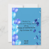 Adult Surprise Verjaardagsuitnodiging Kaart Blauw (Achterkant)