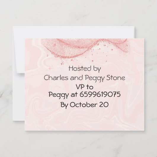 Adult Surprise Verjaardagsuitnodiging Kaart Roze (Achterkant)