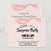 Adult Surprise Verjaardagsuitnodiging Kaart Roze (Voorkant / Achterkant)