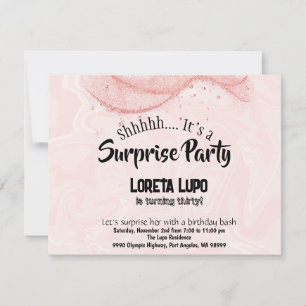 Adult Surprise Verjaardagsuitnodiging Kaart Roze