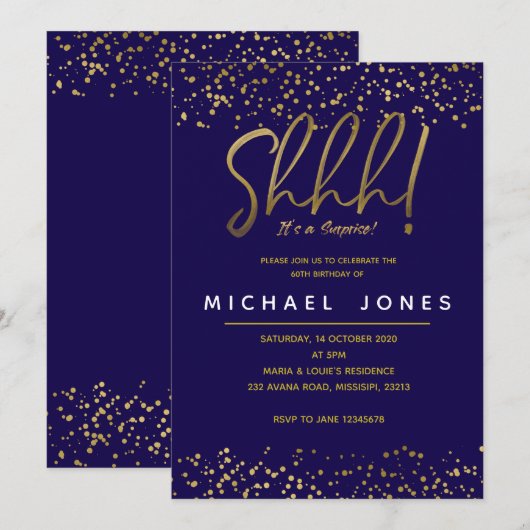 Adult verjaardagsfeest kaart (Voorkant / Achterkant)