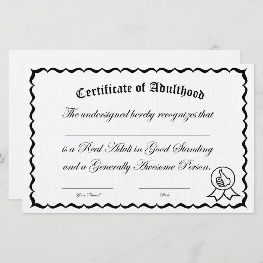 Adulthood Briefpapier (Voorkant / Achterkant)