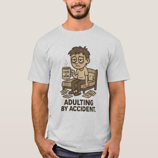 Adulting by Accident T-shirt (Voorkant)