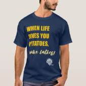 Adults' Hanukkah Shirt - "Make latkes" (Voorkant)