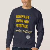 Adults' Hanukkah Sweatshirt - "Make latkes" (Voorkant)