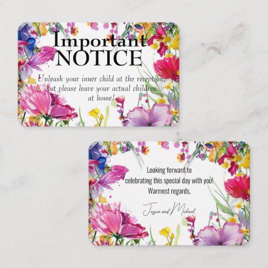 Adults only🌻💗🌹 Meadow Blooms Collection  card Visitekaartje (Voorkant / Achterkant)