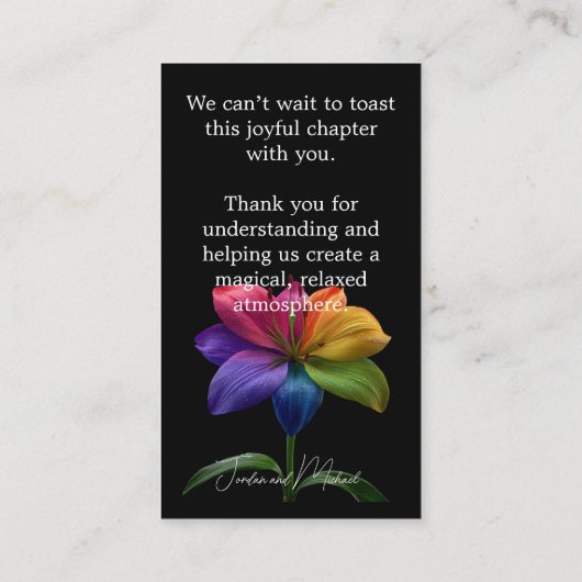 🌈 Adults only wedding Informatiekaartje (Achterkant)