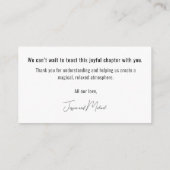 Adults-Only Wedding Note💍 Minimalist Elegant  Informatiekaartje (Achterkant)