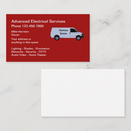 Advance Electricia Services Visitekaartje (Voorkant / Achterkant)