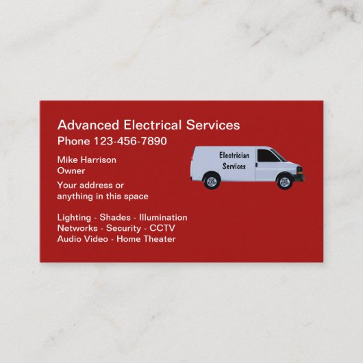 Advance Electricia Services Visitekaartje (Voorkant)