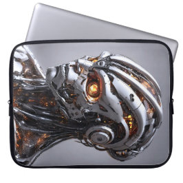 Advanced AI Chrome Android Cyborg Futuristic Laptop Sleeve