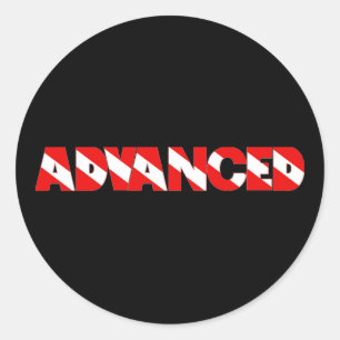Advanced Diver Text Design Shirt Ronde Sticker
