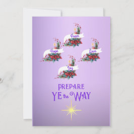 Advent Bereid de Weg Krans 4 Kaarsen Feestdagenkaart