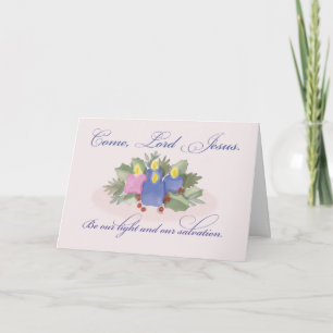 Advent Blessings komt Lord Jesus Candle Wreath Kaart