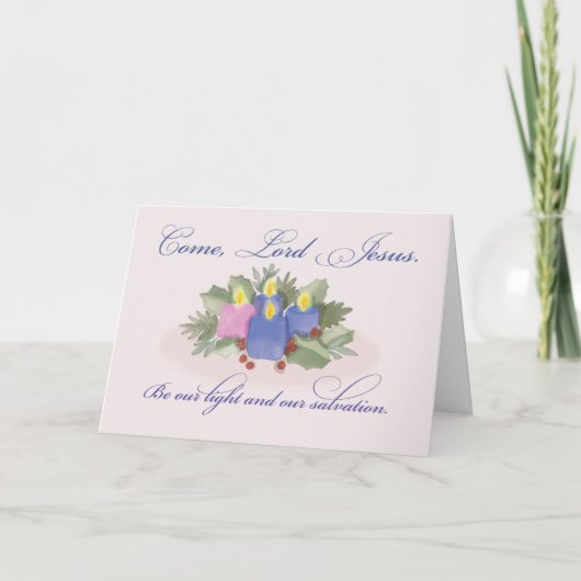 Advent Blessings komt Lord Jesus Candle Wreath Kaart (Voorkant)