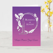Advent Blessings met Paars schaars Kaart (Gele Bloem)