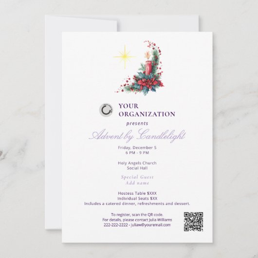 Advent by Candlelight Women Ministry P Christmas Kaart (Voorkant)