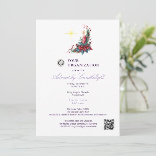 Advent by Candlelight Women Ministry P Christmas Kaart (Staand voorkant)