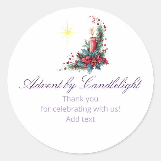 Advent by Candlelight Women Ministry P Christmas Ronde Sticker (Voorkant)