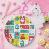 Advent Calendar Cartoon stijl Papieren Bordje (Feest)
