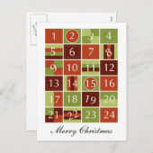 Advent Calendar Feestdagenkaart (Voorkant / Achterkant)
