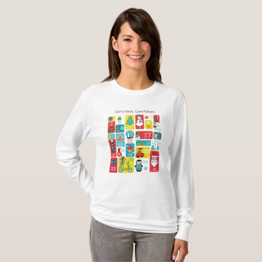 Advent Calendar-kerstafname T-shirt (Voorkant volledig)