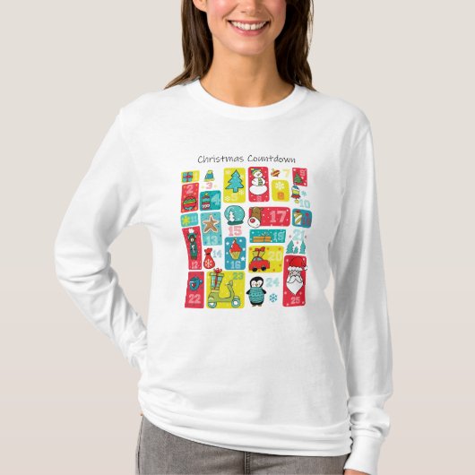 Advent Calendar-kerstafname T-shirt (Voorkant)