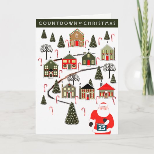 Advent Calendar-kerstkaart Feestdagen Kaart (Voorkant)