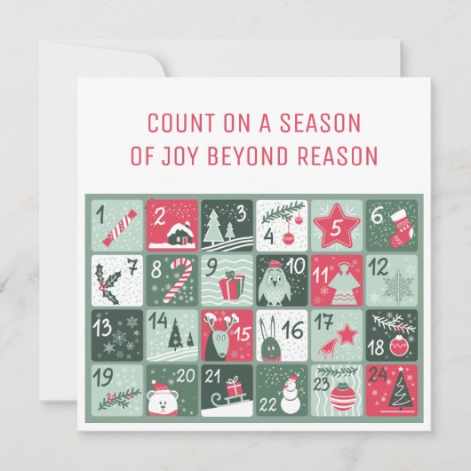 Advent Calendar-kerstkaart Kaart (Voorkant)