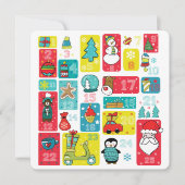 Advent Calendar Kerstmis Cartoon Feestdagenkaart (Voorkant)