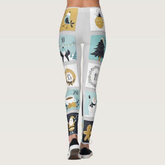 Advent Calendar Kerstmis Leggings (Achterkant)