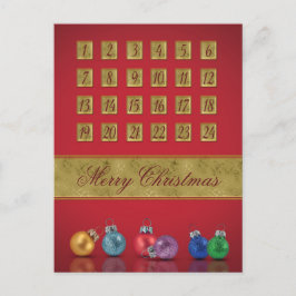Advent Calendar-kerstnamen Feestdagenkaart