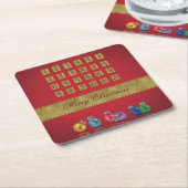 Advent Calendar-kerstnamen Kartonnen Onderzetters (Schuin)