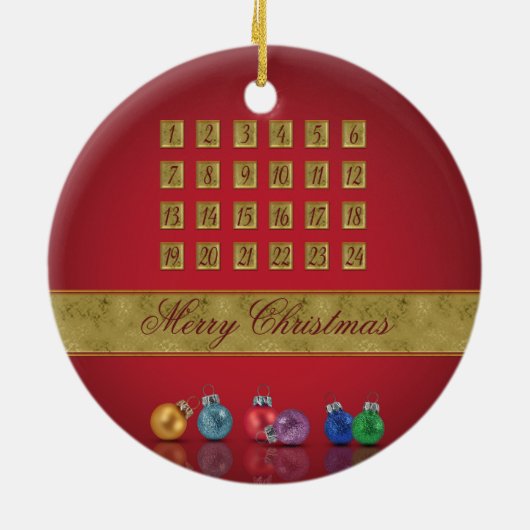 Advent Calendar-kerstnamen Keramisch Ornament (Achterkant)