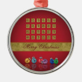Advent Calendar-kerstnamen Metalen Ornament (Voorkant)
