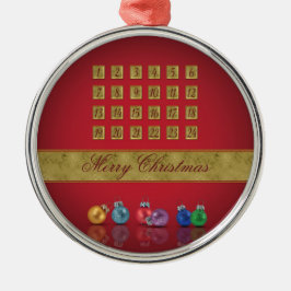 Advent Calendar-kerstnamen Metalen Ornament