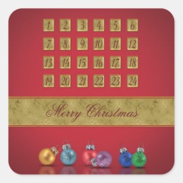 Advent Calendar-kerstnamen Vierkante Sticker