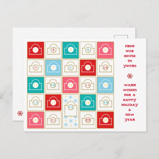 Advent Calendar personaliseren Feestdagenkaart (Voorkant / Achterkant)