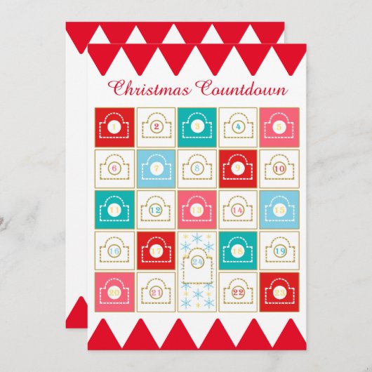 Advent Calendar personaliseren Feestdagenkaart (Voorkant / Achterkant)