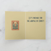 Advent Candelabra Minimal Nordic Christmas Floral Kaart (Binnen)