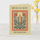 Advent Candelabra Minimal Nordic Christmas Floral Kaart (Gele Bloem)