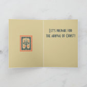 Advent Candelabra Minimal Stylized Nordic Christma Kaart (Binnen)