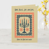 Advent Candelabra Minimal Stylized Nordic Christma Kaart (Gele Bloem)