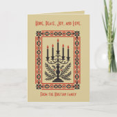 Advent Candelabra Stylized Minimal Nordic Christma Kaart (Voorkant)