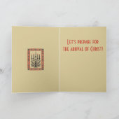 Advent Candelabra Stylized Minimal Nordic Christma Kaart (Binnen)