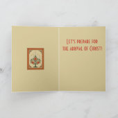 Advent Candelabra Stylized Nordic Christmas Floral Kaart (Binnen)