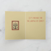 Advent Candelabra Stylized Nordic Christmas  Kaart (Binnen)